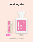 hideaway. Musk Sticks perfume 10ml travel size beside the 50ml bottle, handbag size