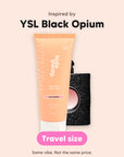 hideaway. Mini Black Essence Hair Mask, inspired by YSL Black Opium, travel size, made in Australia