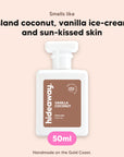 hideaway. Vanilla Coconut perfume 50ml bottle, vegan and handmade on the Gold Coast