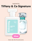 hideaway. Diamond Kiss perfume 50ml beside the Tiffany & Co Signature bottle it is inspired by, handmade on the Gold Coast