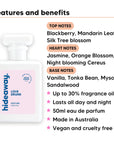 Love Drunk perfume scent notes, top notes Blackberry, Mandarin Leaf, Silk Tree blossom, heart notes Jasmine, Orange Blossom, Night blooming Cereus, base notes Vanilla, Tonka Bean, Mysore Sandalwood