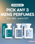 Father's Day trio: pick any 3 hideaway men's perfumes for $60, worth $117