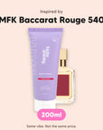 hideaway. Aurora Rouge Shower Mousse, inspired by MFK Baccarat Rouge 540, 200ml, made in Australia