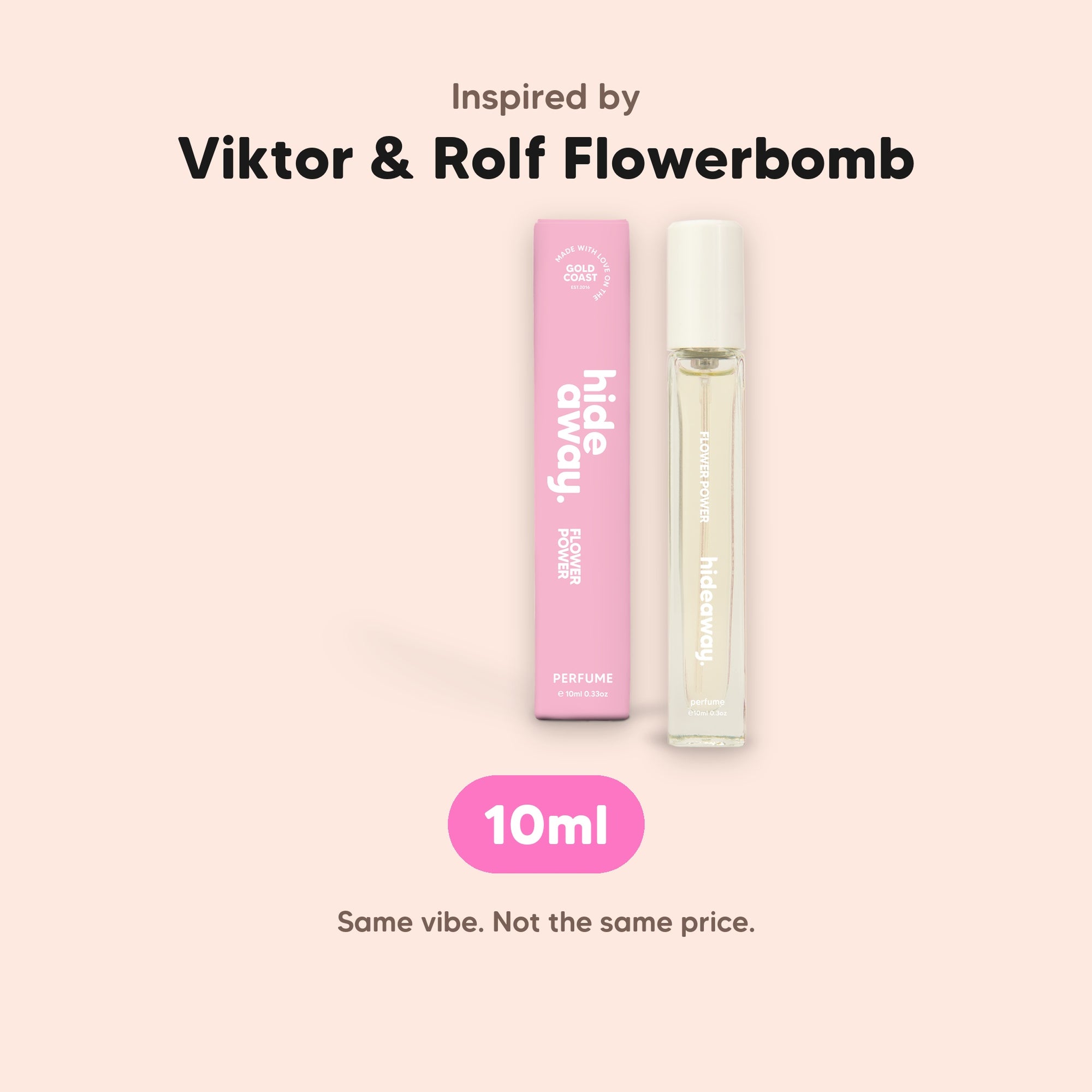 hideaway. Flower Power Perfume 10ml, inspired by Viktor & Rolf Flowerbomb, made in Australia