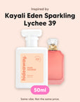 hideaway. Main Squeeze perfume 50ml beside the Kayali Eden Sparkling Lychee 39 bottle it is inspired by, handmade on the Gold Coast