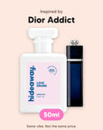 hideaway. Love Drunk perfume 50ml beside the Dior Addict bottle it is inspired by, handmade on the Gold Coast