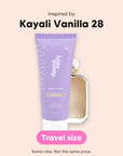 hideaway. Mini Vanilla Delight Shower Mousse, inspired by Kayali Vanilla 28, travel size, made in Australia