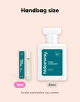 hideaway. Kings Conquest perfume 10ml travel size beside the 50ml bottle, handbag size