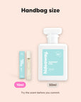 hideaway. Diamond Kiss perfume 10ml travel size beside the 50ml bottle, handbag size
