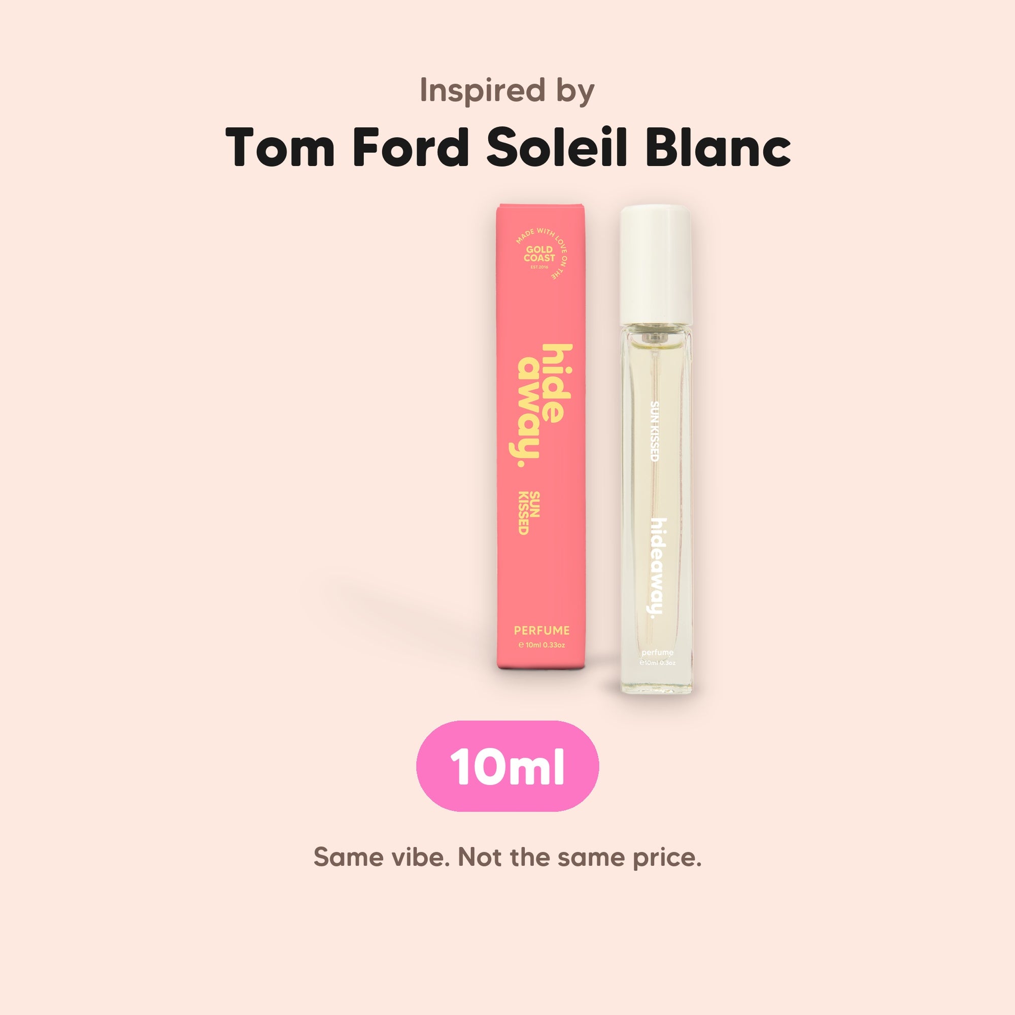 hideaway. Sun Kissed Perfume 10ml, inspired by Tom Ford Soleil Blanc, made in Australia