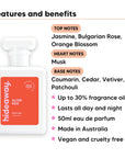 Alter Ego perfume scent notes, top notes Jasmine, Bulgarian Rose, Orange Blossom, heart notes Musk, base notes Coumarin, Cedar, Vetiver, Patchouli