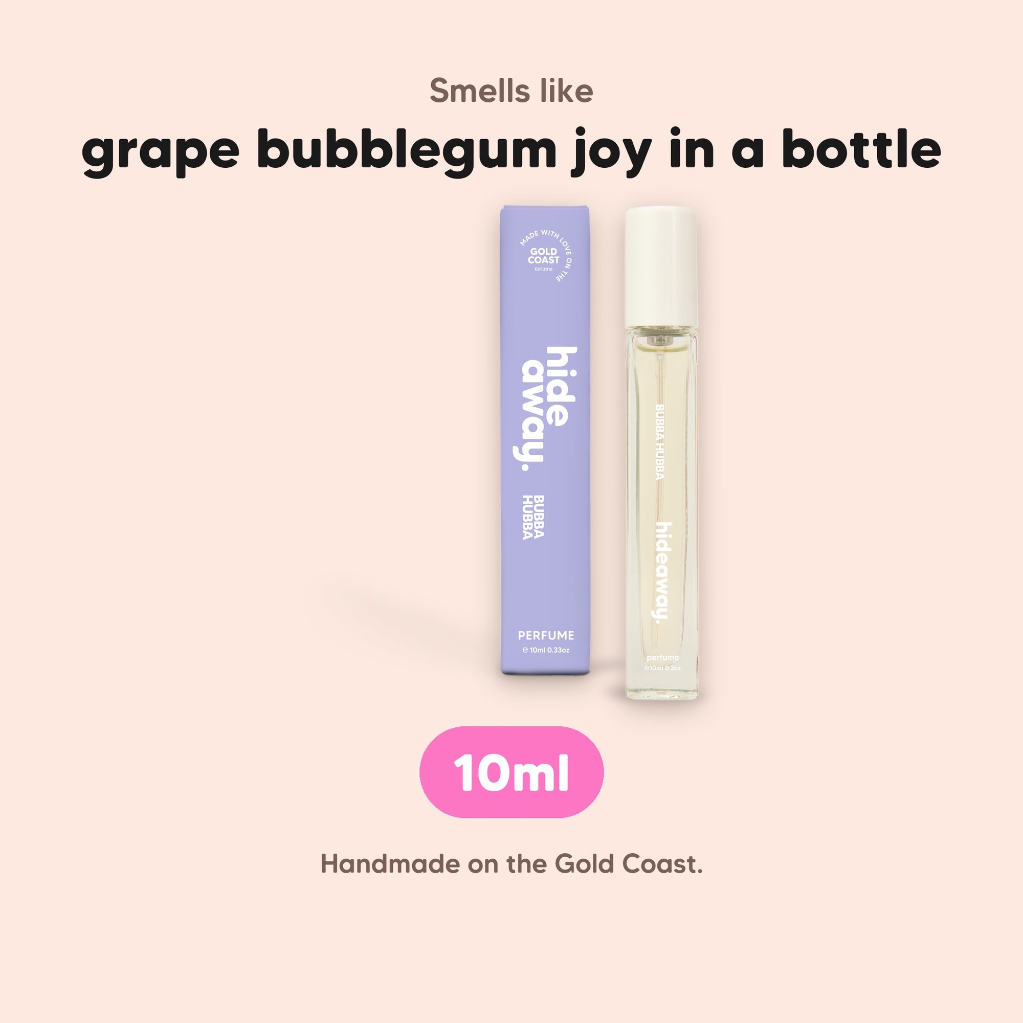 hideaway. Bubba Hubba Perfume 10ml, vegan and made in Australia