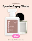 hideaway. Boheme Whisper perfume 50ml beside the Byredo Gypsy Water bottle it is inspired by, handmade on the Gold Coast