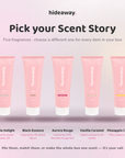 Pick your Scent Story — five fragrances, choose a different one for every item